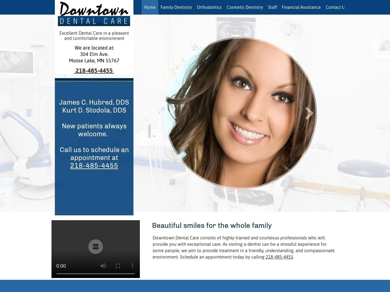 Downtown Dental Care Website Screenshot from dtdentalcare.com