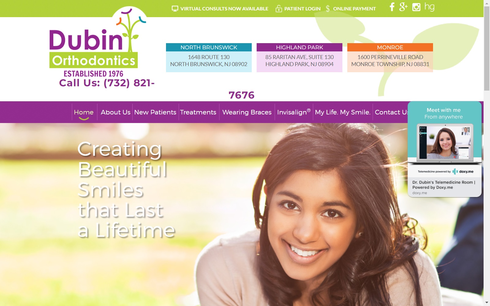 dubinorthodontics.com screenshot