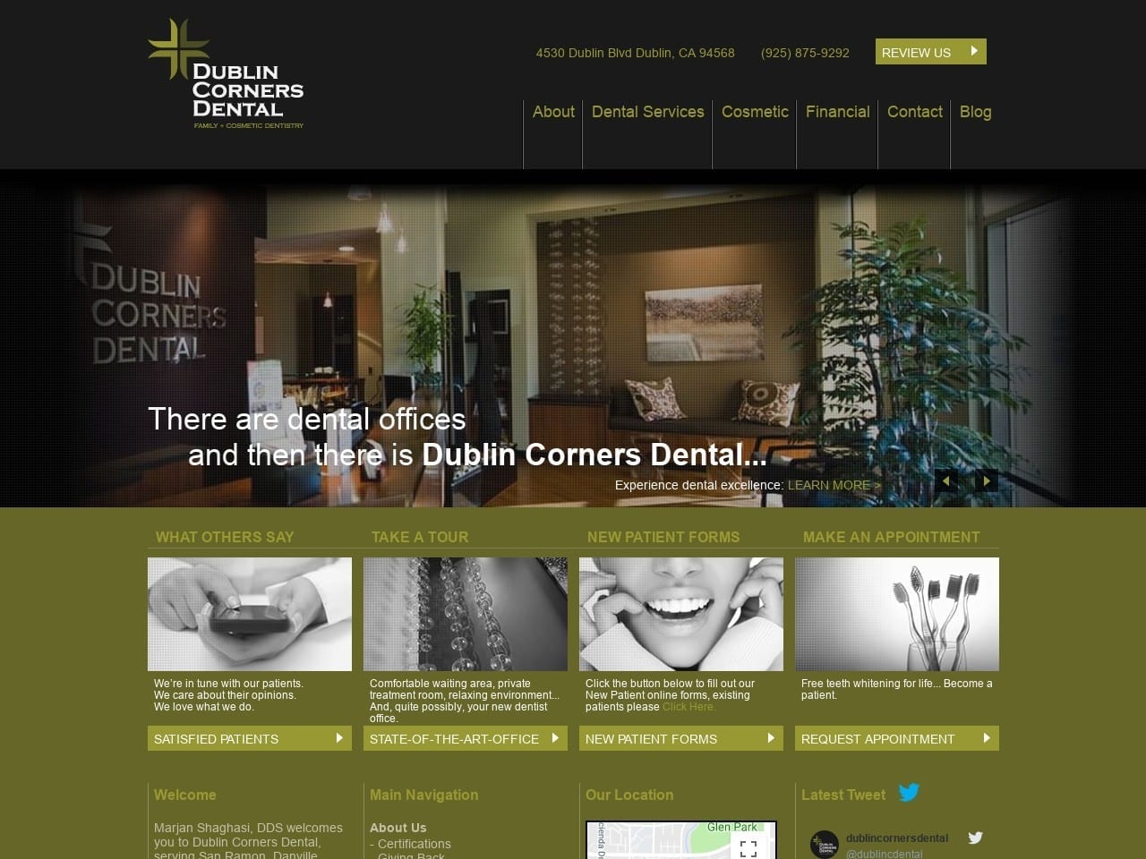 Dublin Corners Dental Website Screenshot from dublincornersdental.com