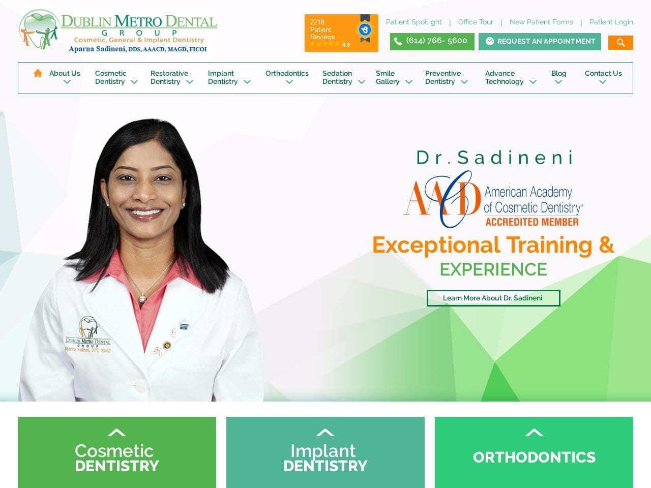 Dublin Metro Dental Website Screenshot from dublinmetrodental.com