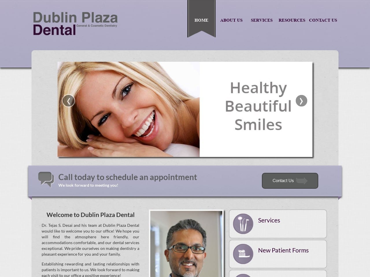 Dublin Plaza Dental Website Screenshot from dublinplazadental.com