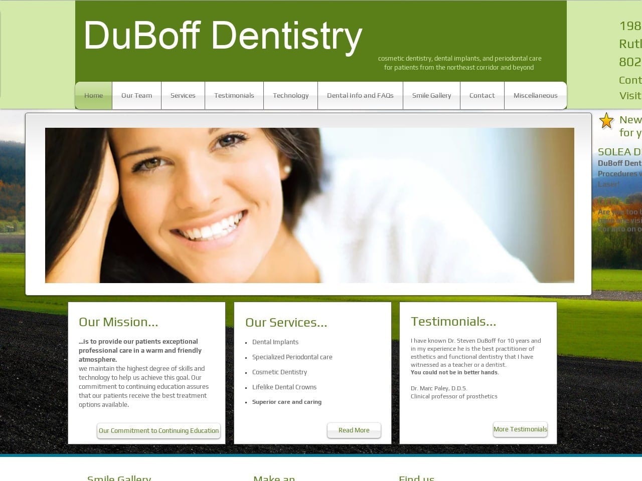 Duboff Dentistry Website Screenshot from duboffdentistry.com