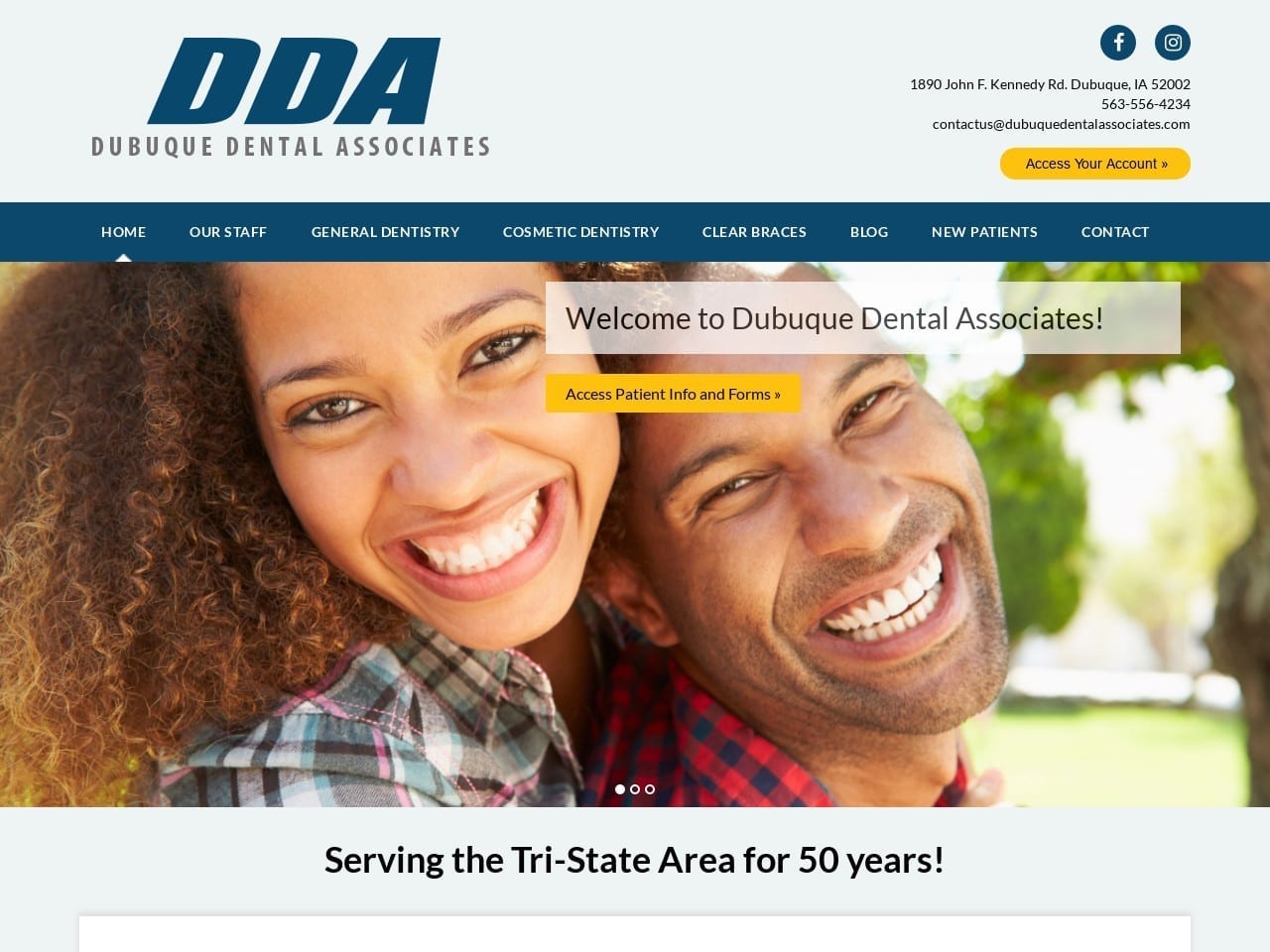 Dubuque Dental Associates PC Website Screenshot from dubuquedentalassociates.com