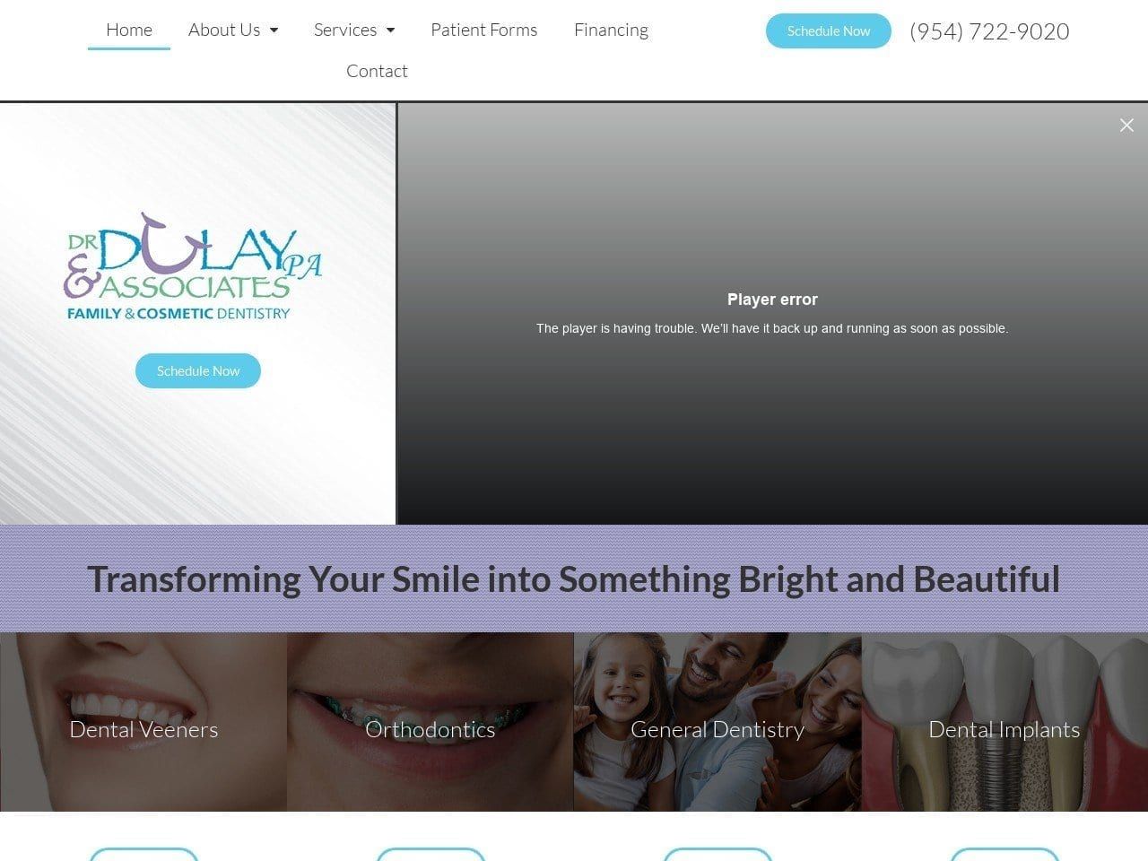Dr. Dulay Family Dentist Website Screenshot from dulaydental.com