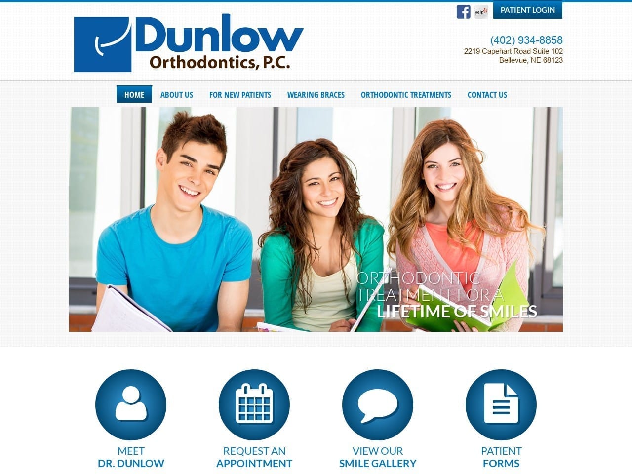 Dunlow Orthodontics PC Website Screenshot from dunlowortho.com