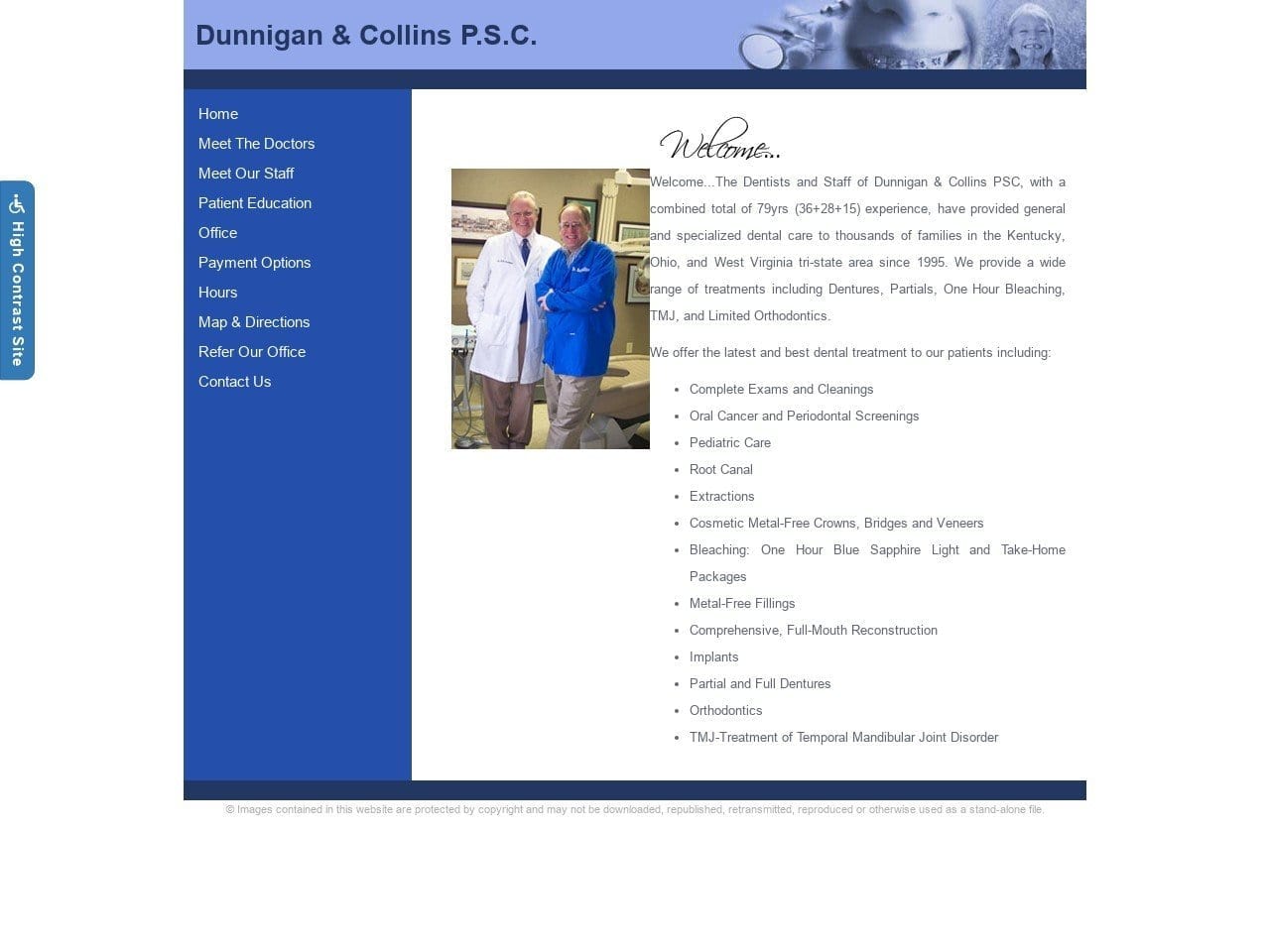 Dunnigan & Collins Psc Collins Neil A DDS Website Screenshot from dunniganandcollins.com