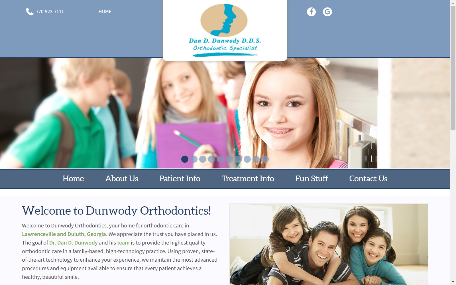 dunwodyorthodontics.com screenshot