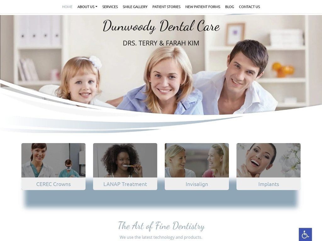 Kim C Terry DMD Website Screenshot from dunwoodydentalcare.com