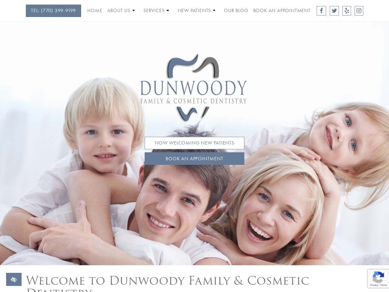 Dunwoody Family Dentist Website Screenshot from dunwoodyfamilyandcosmeticdentistry.com