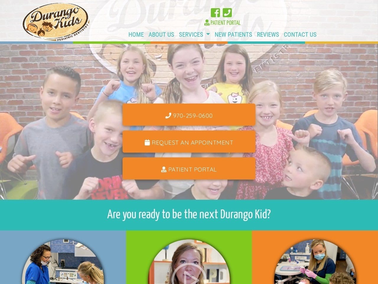 Durango Kids Pediatric Dentist Website Screenshot from durangokids.com