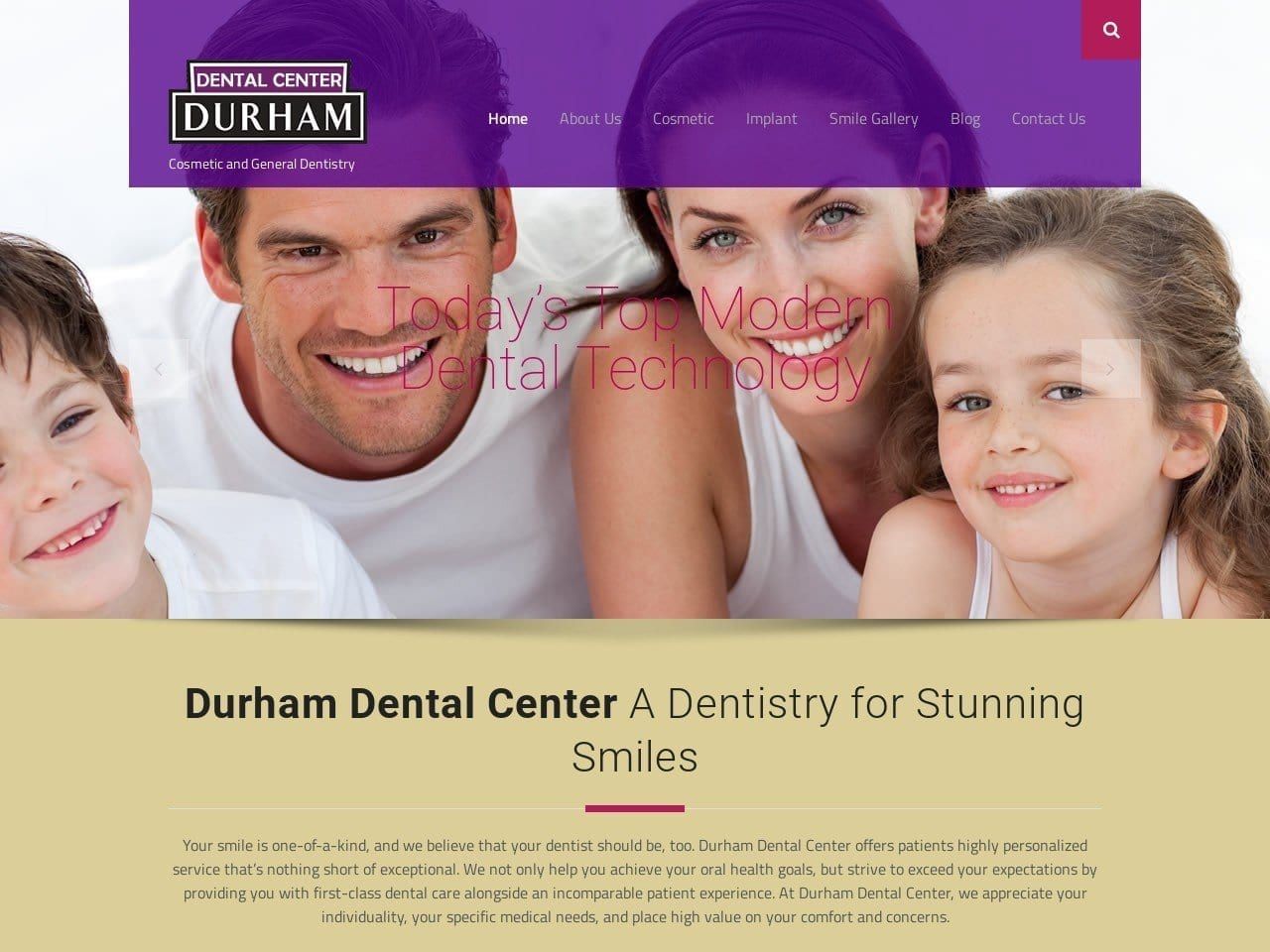 Durham Dental Center Website Screenshot from durhamdentalcenter.com