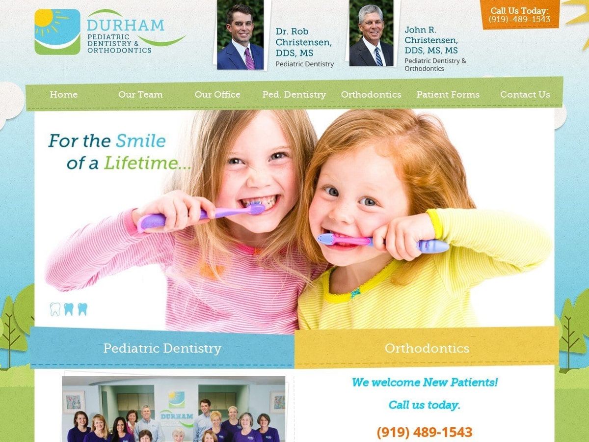 Durham Pediatric Dentist Website Screenshot from durhampdo.com