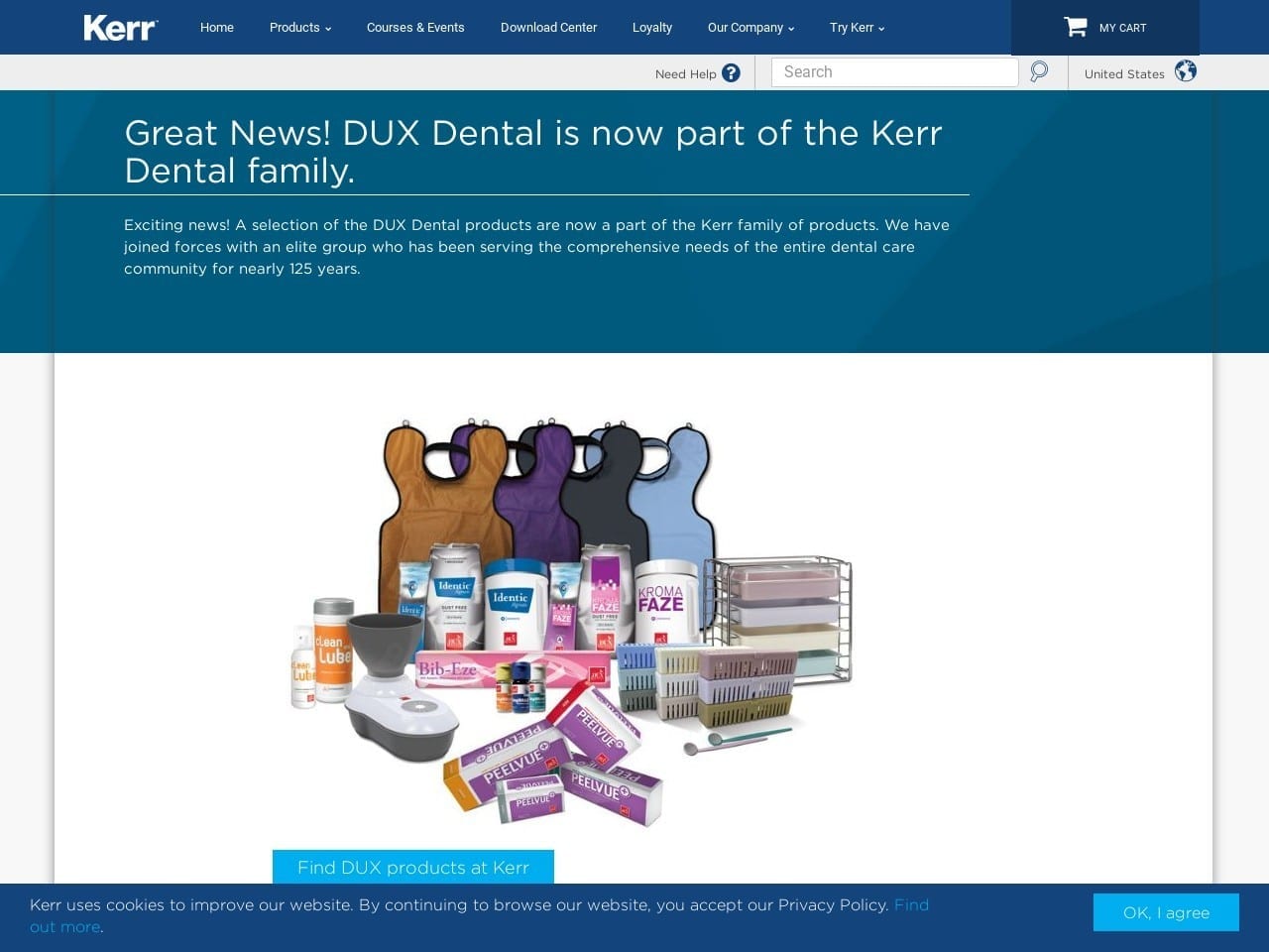 Dux Dental Website Screenshot from duxdental.com