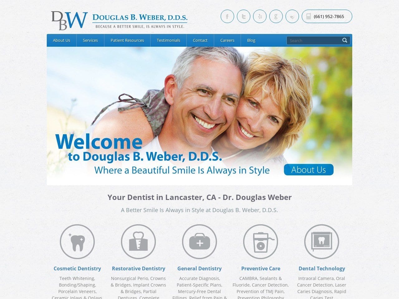 Douglas B. Weber DDS Website Screenshot from dweberdds.com