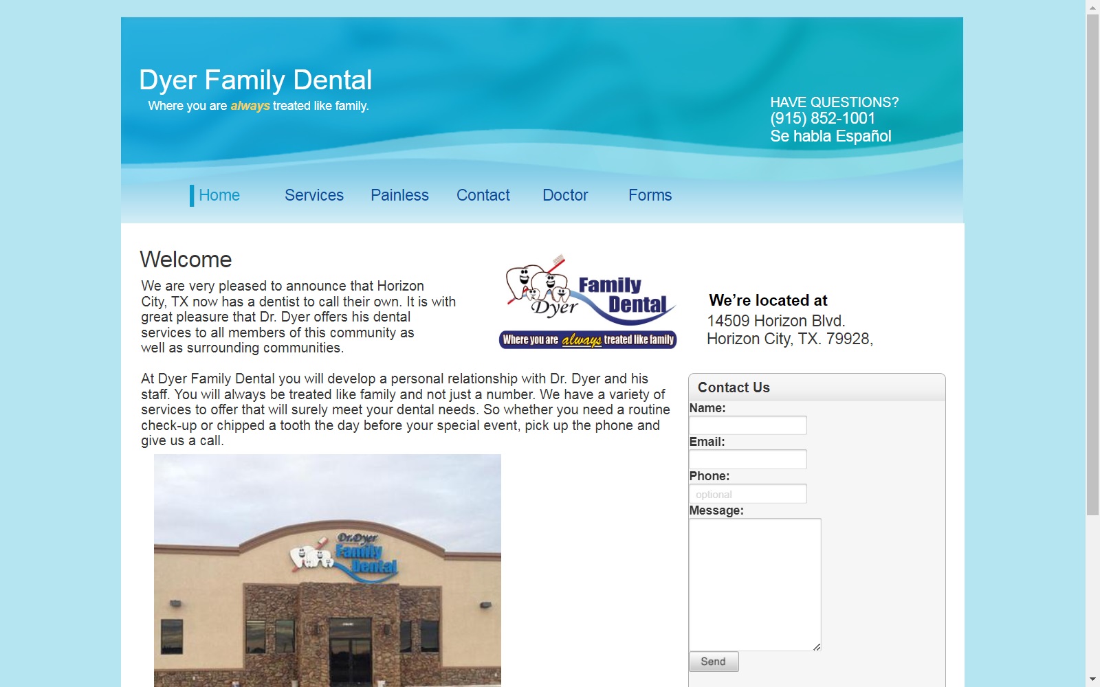 dyerfamilydental.org screenshot