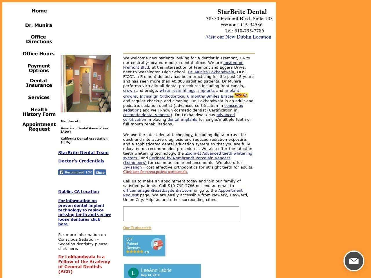 Beedu Priyadarshi DDS Website Screenshot from eastbaydentist.com