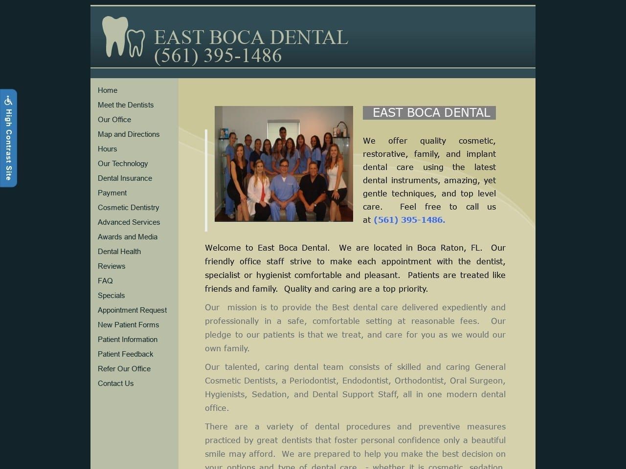 Boca Dental Supply Website Screenshot from eastbocadental.com