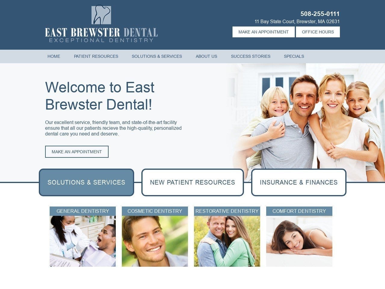 East Brewster Dental Website Screenshot from eastbrewsterdental.com