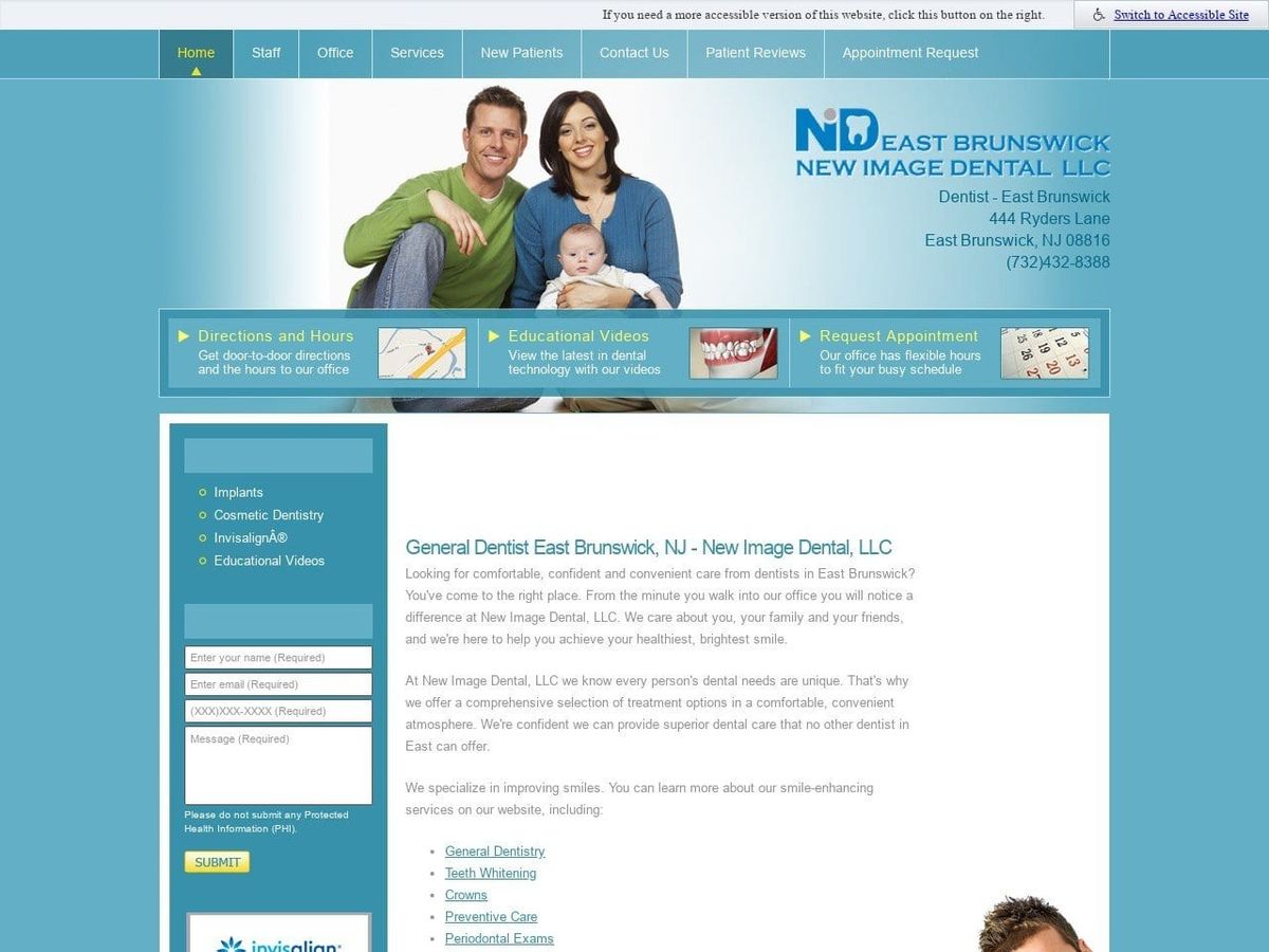 East Brunswick New Image Dental Website Screenshot from eastbrunswicknewimagedental.com