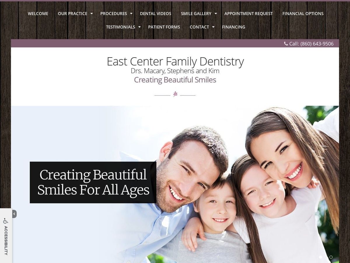 East Center Family Dentistry Website Screenshot from eastcenterfamilydentistry.com