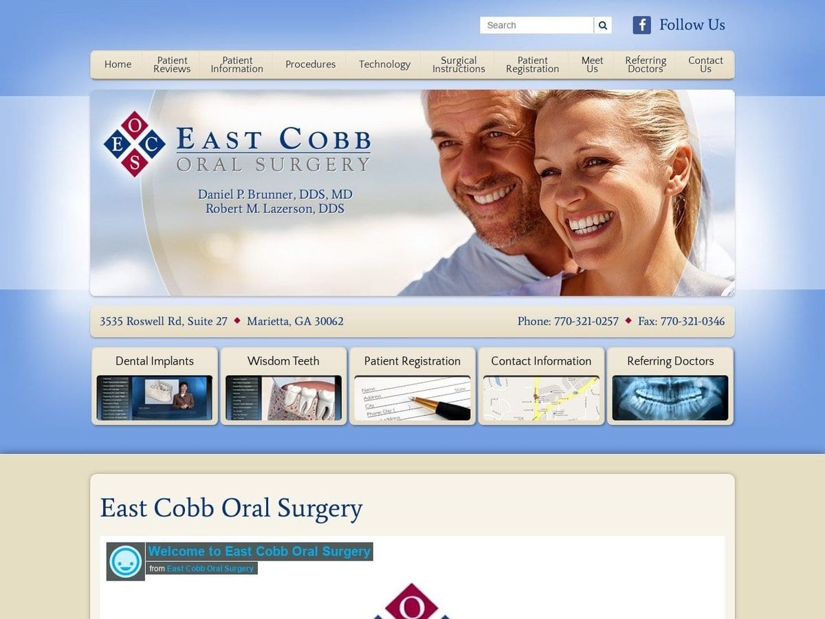 East Cobb Oral Surgery Website Screenshot from eastcobboralsurgery.com