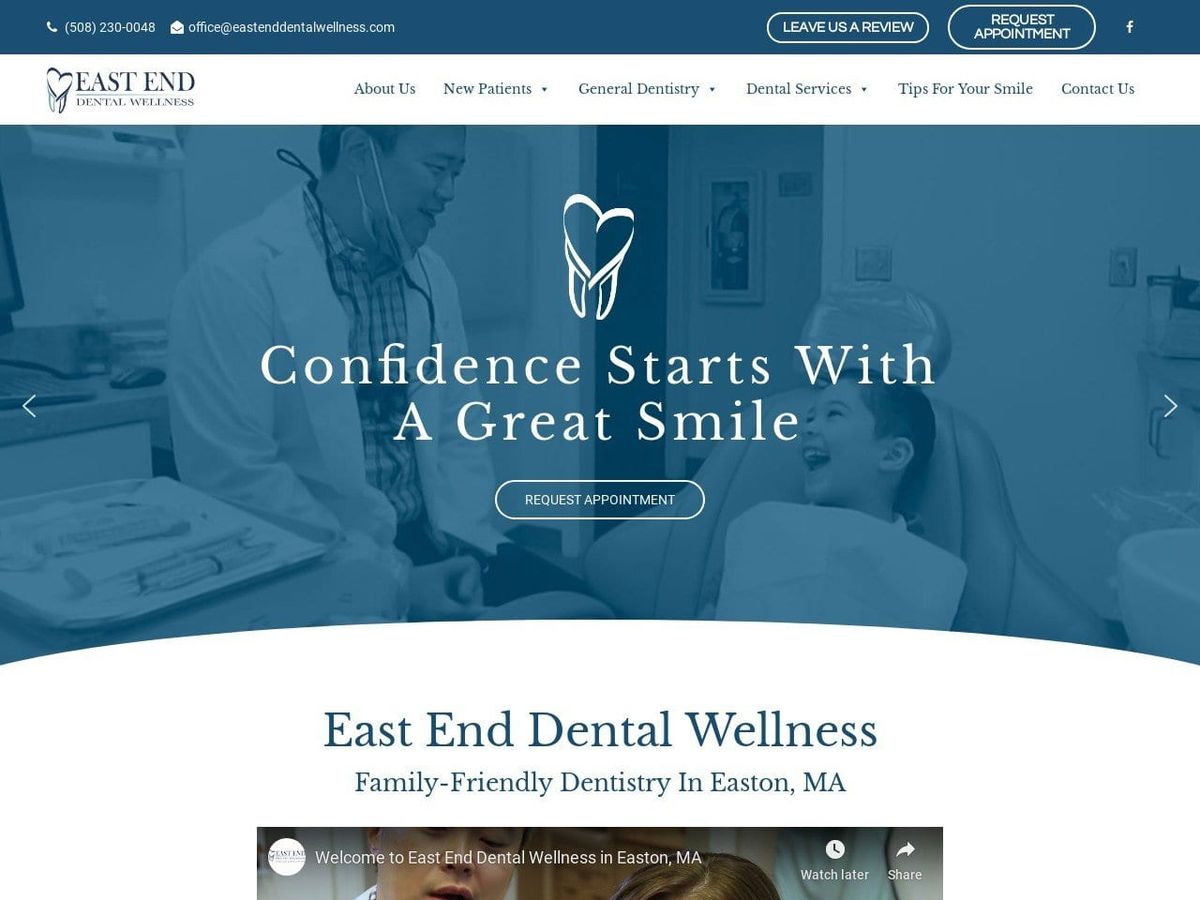 East End Dental Wellness Website Screenshot from eastenddentalwellness.com