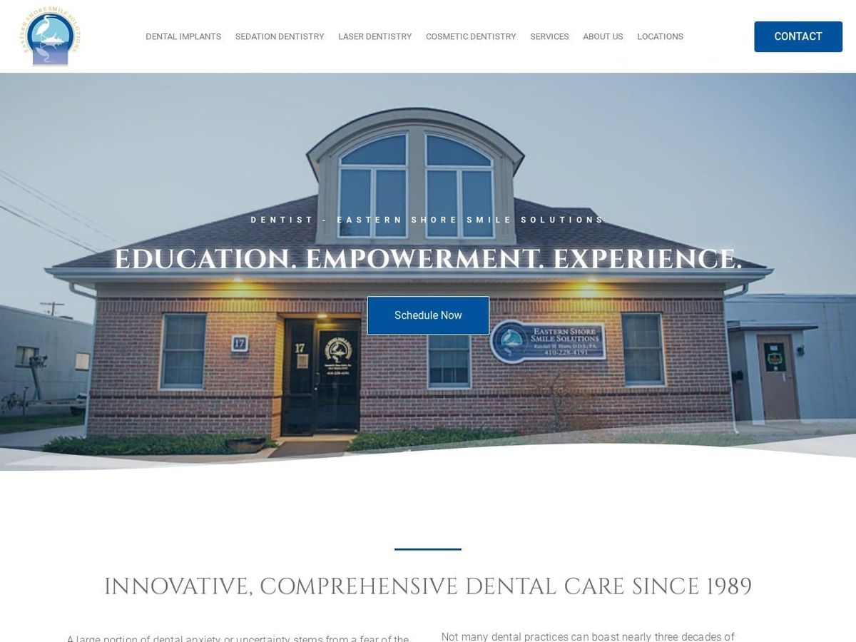 Eastern Shore Smile Solutions Website Screenshot from easternshoresmilesolutions.com