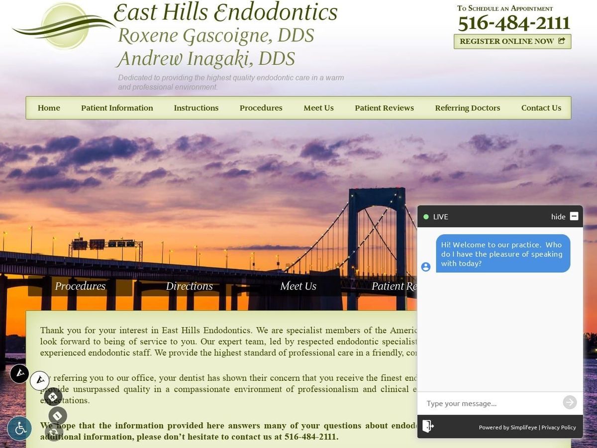 Dr. Roxene S. Gascoigne DDS Website Screenshot from easthillsendo.com