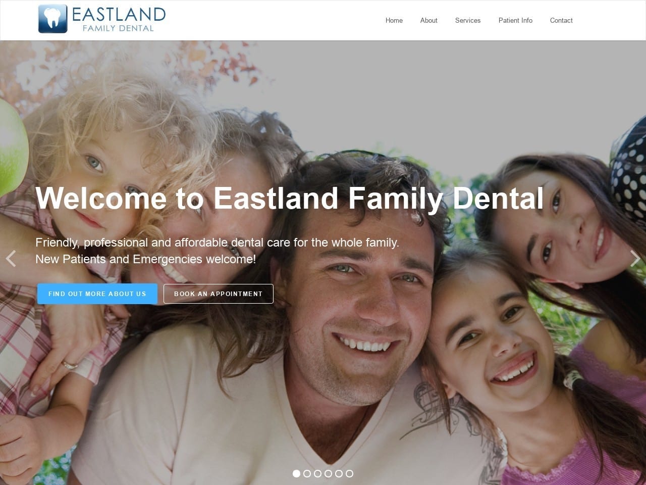 Eastland Family Dental Website Screenshot from eastlandfamilydental.com