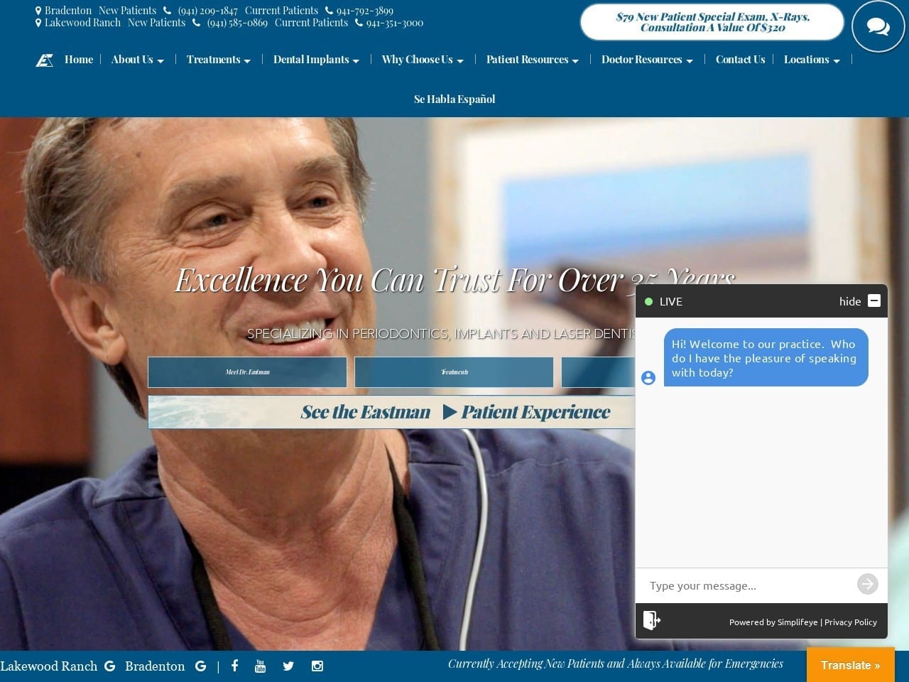 Lindsay B. Eastman DDS MS PA Website Screenshot from eastmanonline.com