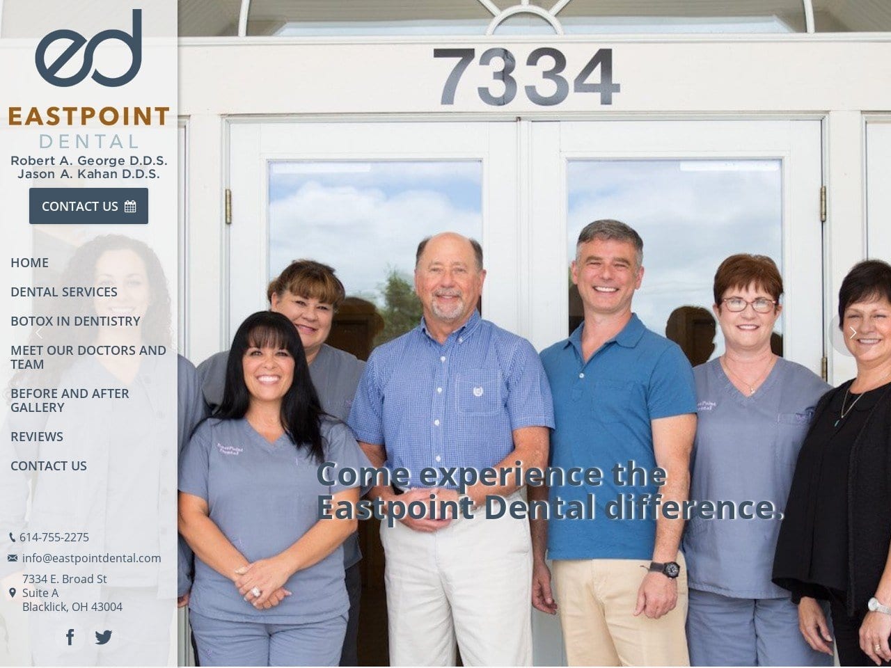 Eastpoint Dental Website Screenshot from eastpointdental.com