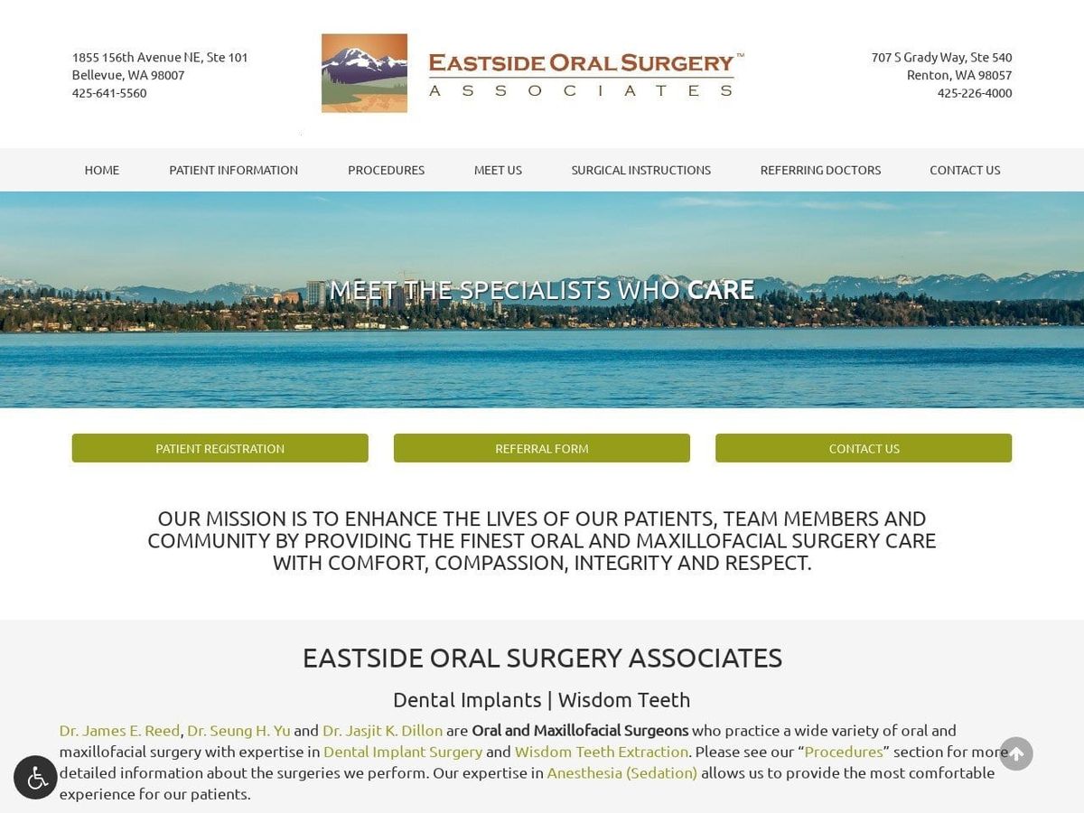 East Side Oral Surgery Associates Dixey Robert J D Website Screenshot from eastsideosa.com