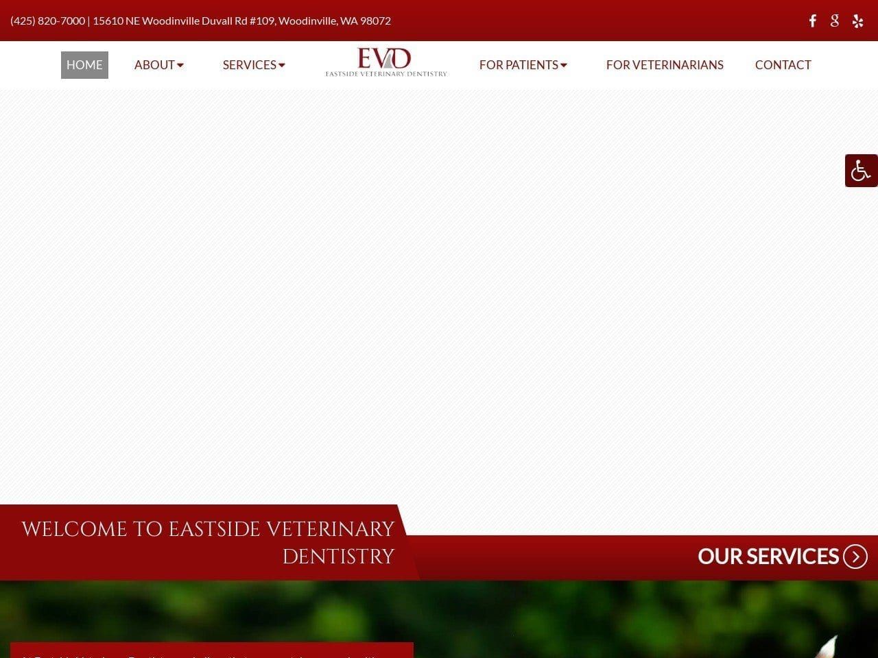 Eastside Veterinary Dentist Website Screenshot from eastsideveterinarydentistry.com