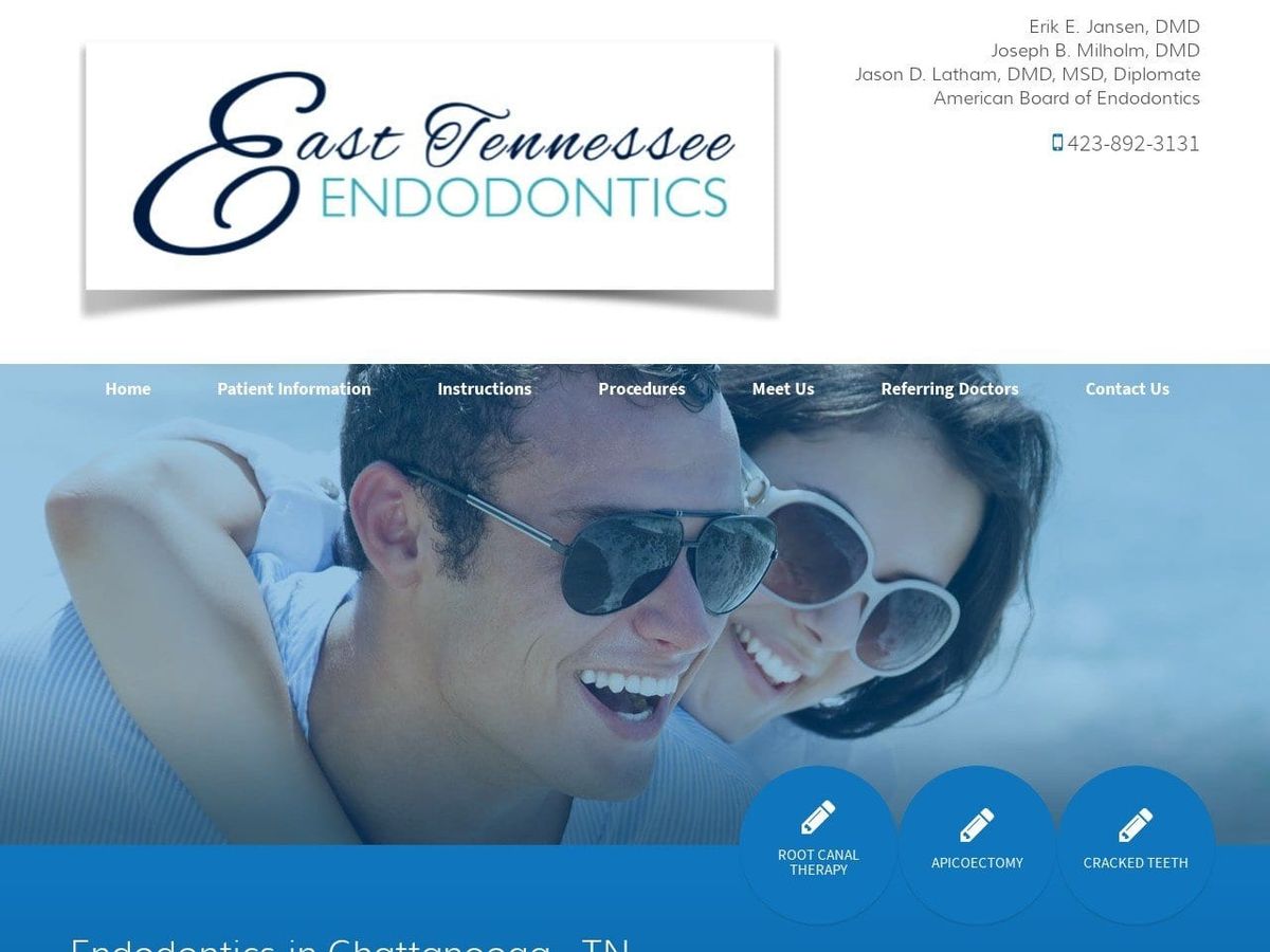 East Tennessee Endodontics Website Screenshot from easttnendo.com