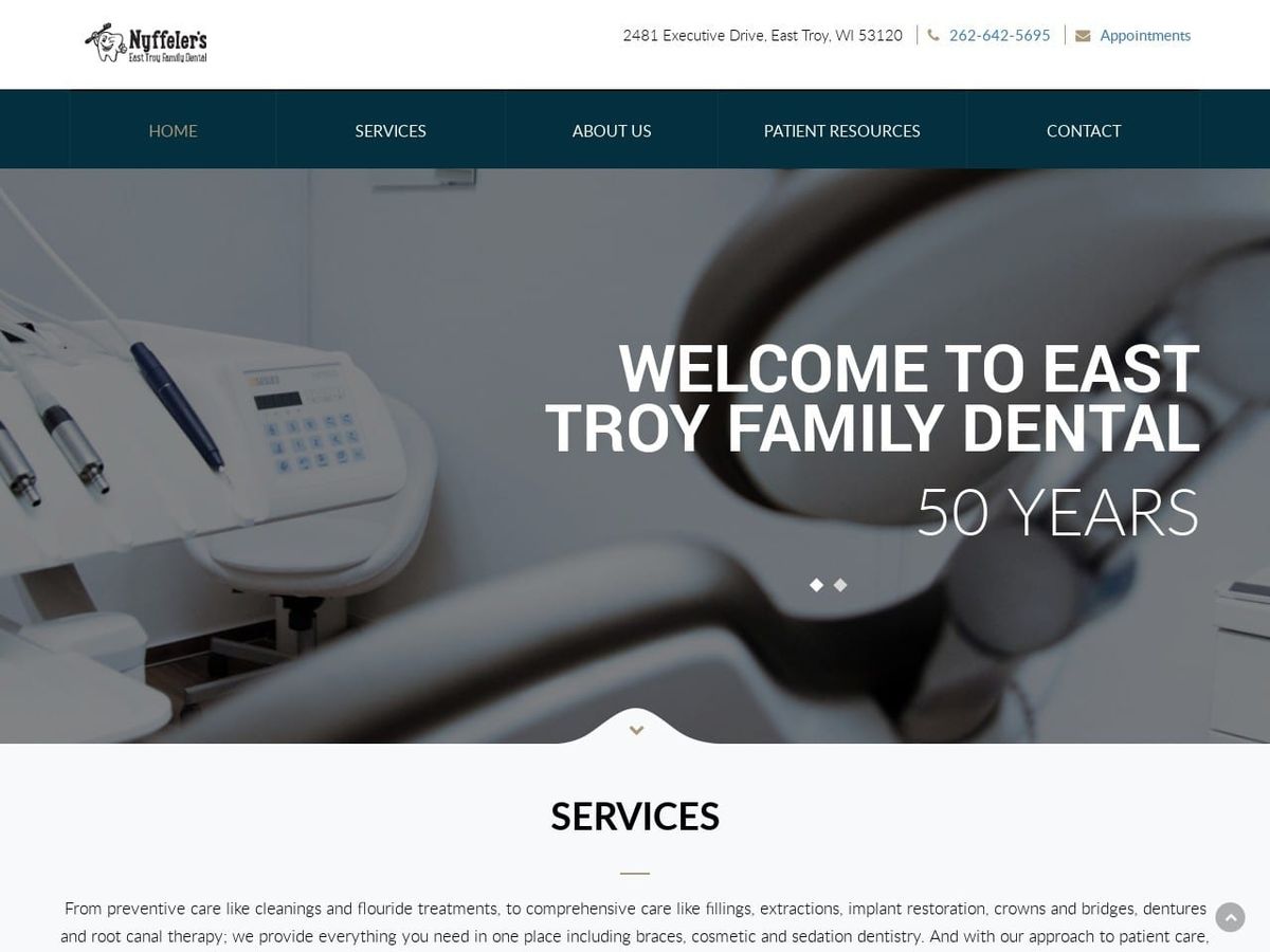 East Troy Family Dental Website Screenshot from easttroydental.com