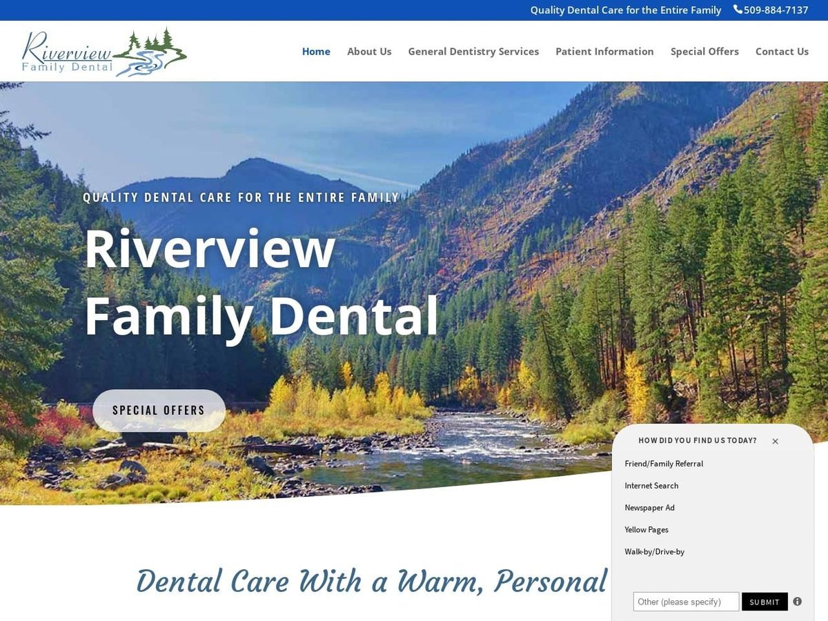 Eastwenatchee Dentist Website Screenshot from eastwenatcheedentist.com