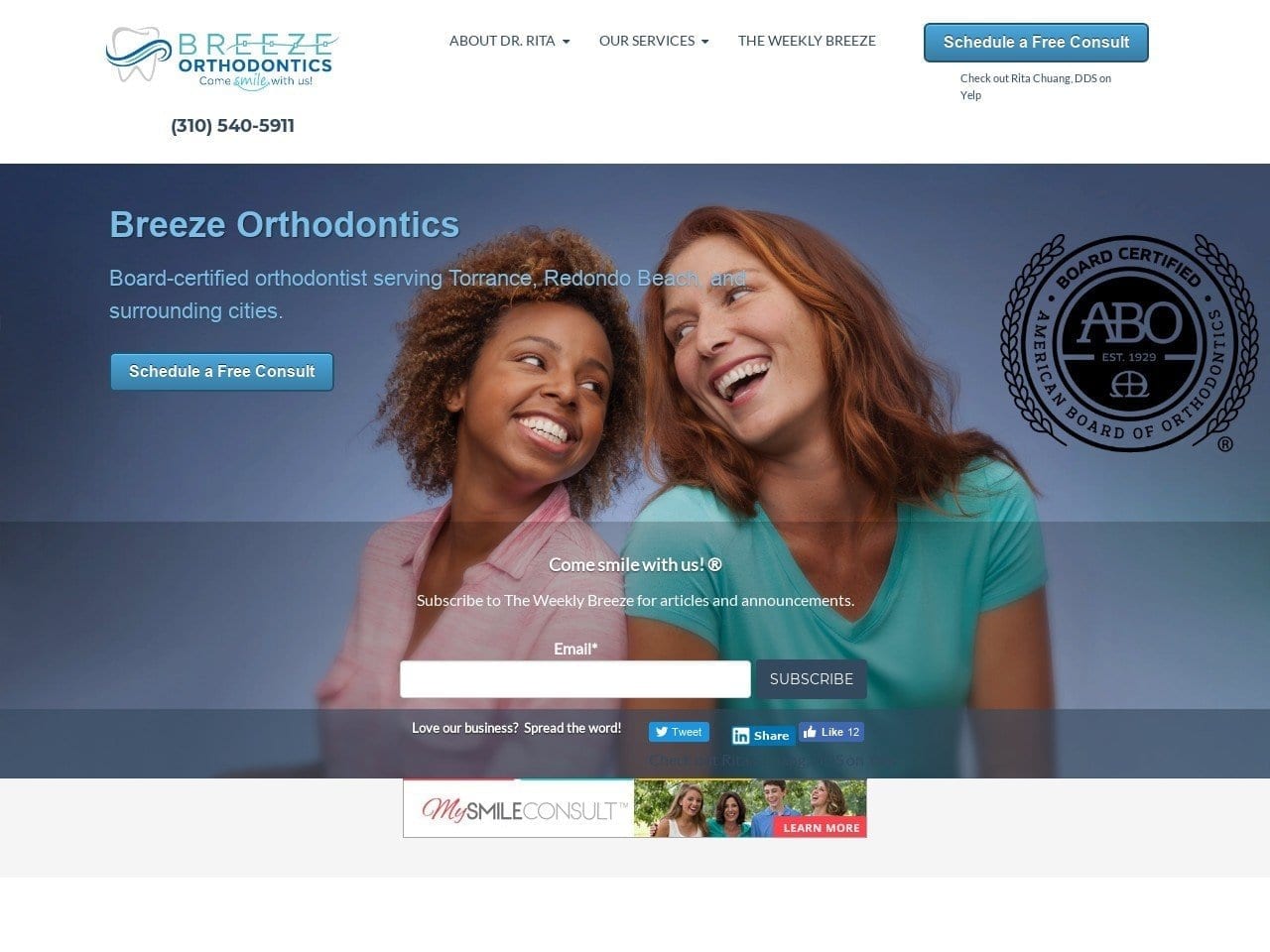 Eckhart Orthodontics Website Screenshot from eckhartorthodontics.com