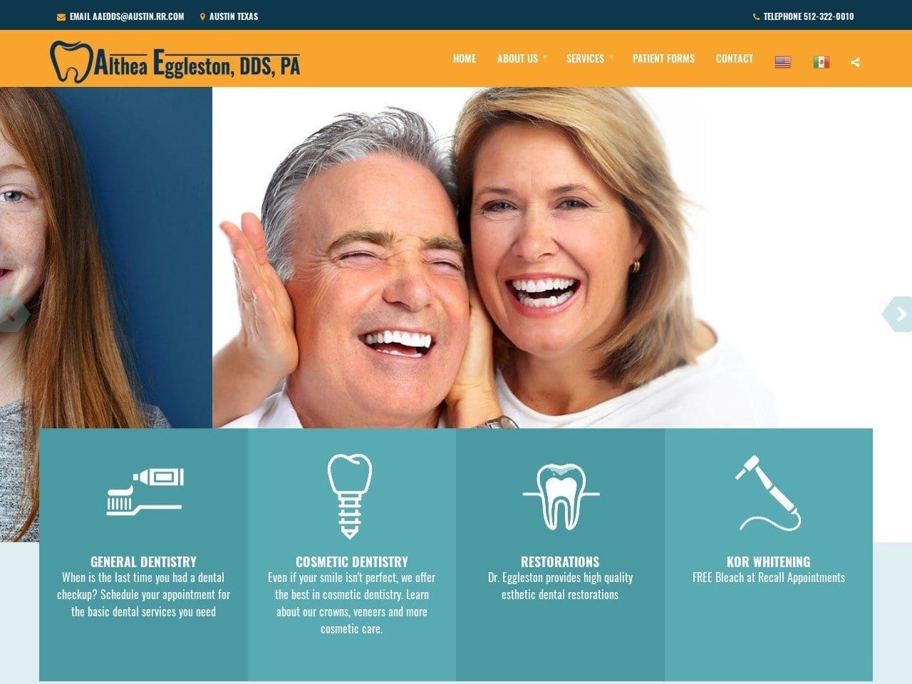 E Dental Group Website Screenshot from edentalaustin.com