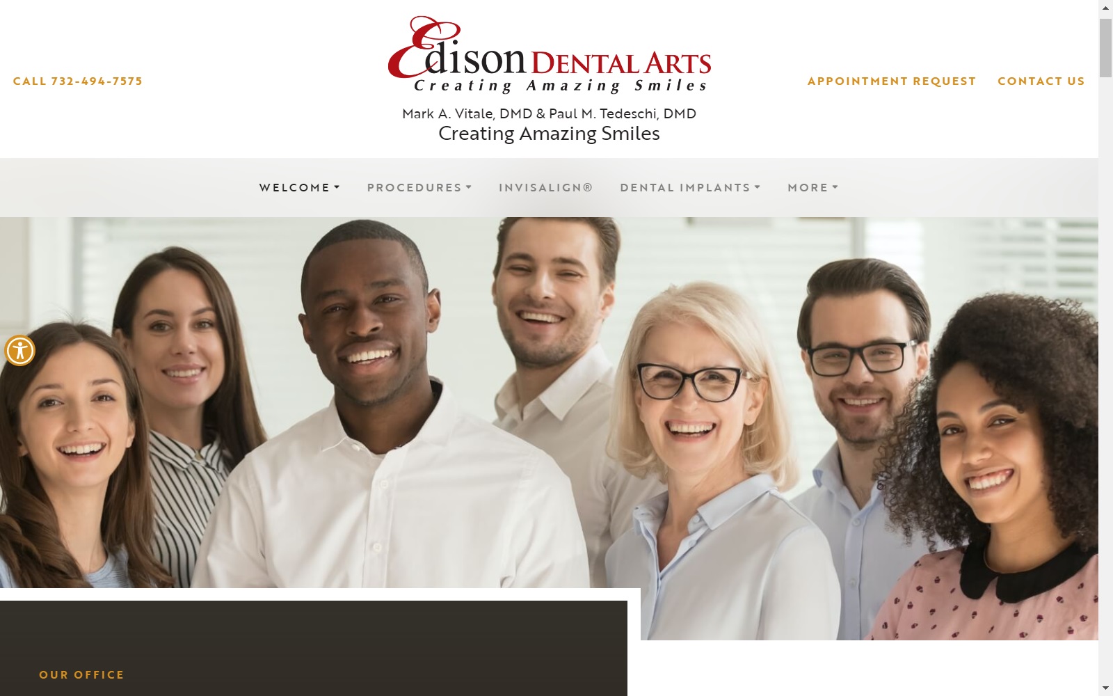 edisondentalarts.com screenshot