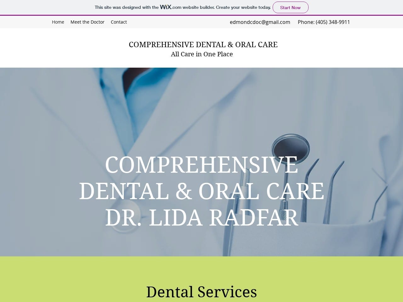 Comprehensive Dental Dentist Website Screenshot from edmondcdoc.com