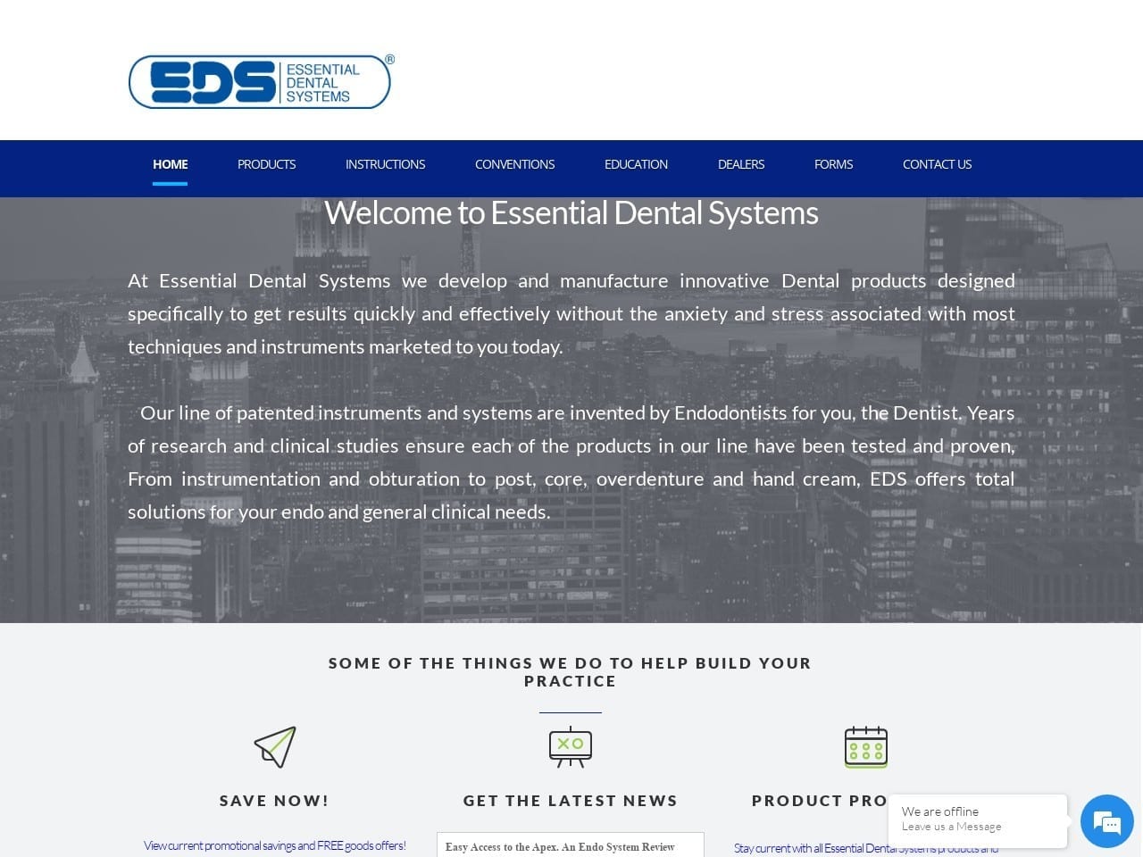 Essential Dental Systems Website Screenshot from edsdental.com