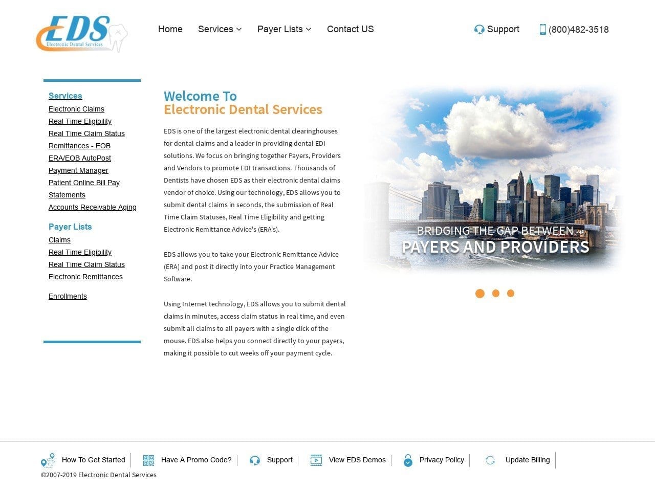 Electronic Dental Services Website Screenshot from edsedi.com