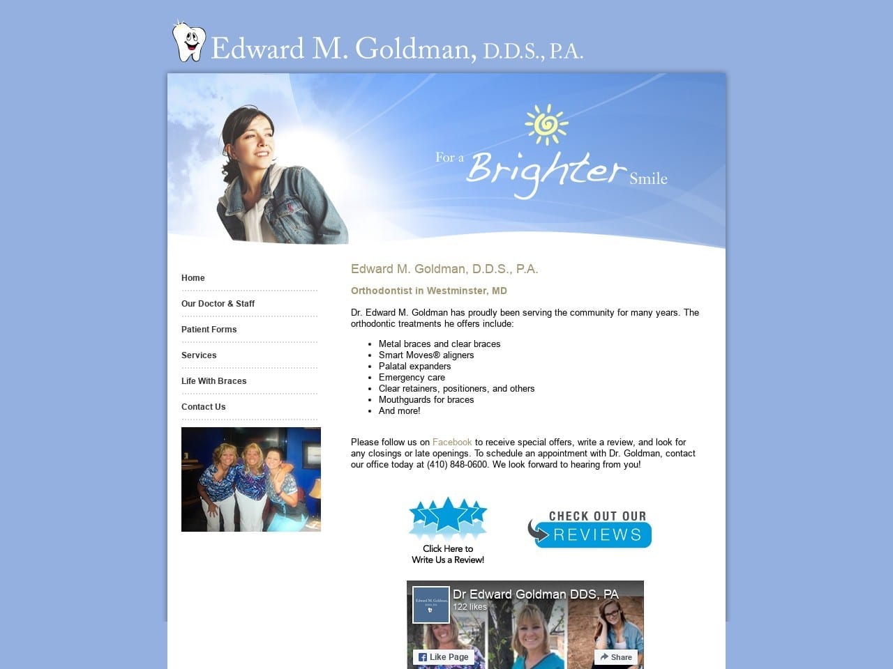 Edward M Goldman PA Website Screenshot from edwardmgoldmandds.com