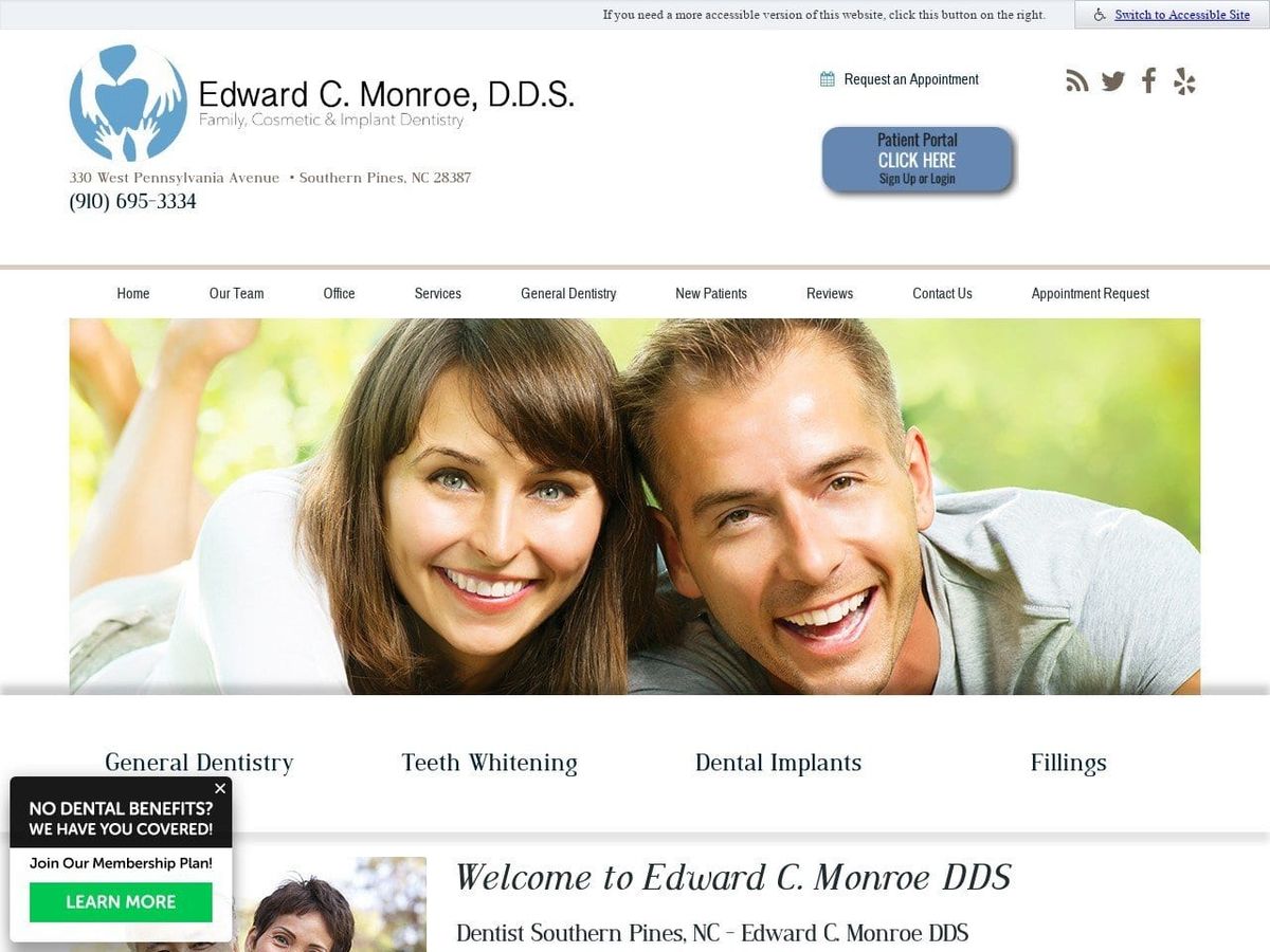 Edward C. Monroe DDS PA Website Screenshot from edwardmonroedds.com