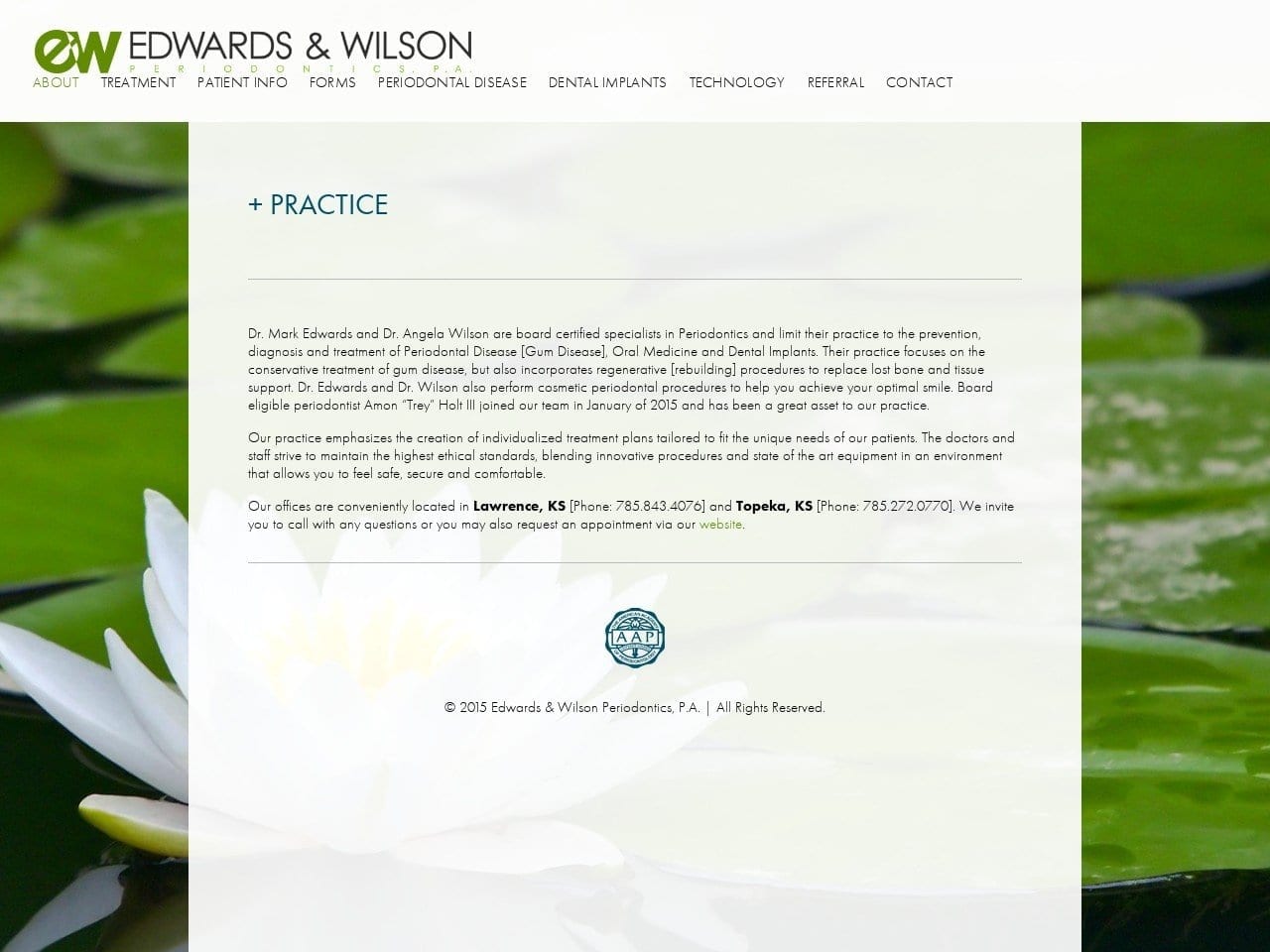 Edwards Dentist Website Screenshot from edwardsandwilson.com