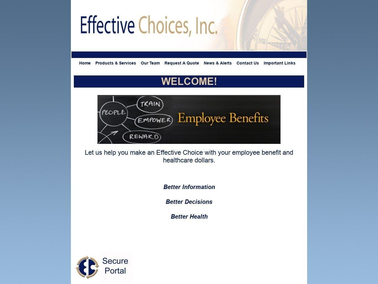 Effective Choices Inc Website Screenshot from effectivechoices.com