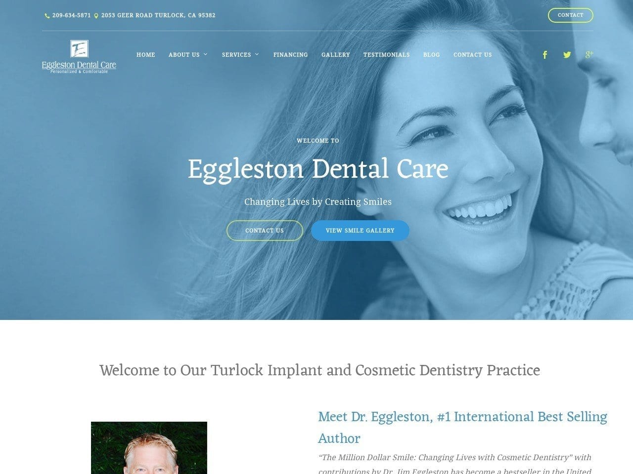 Eggleston Dental Care Website Screenshot from egglestondentalcare.com