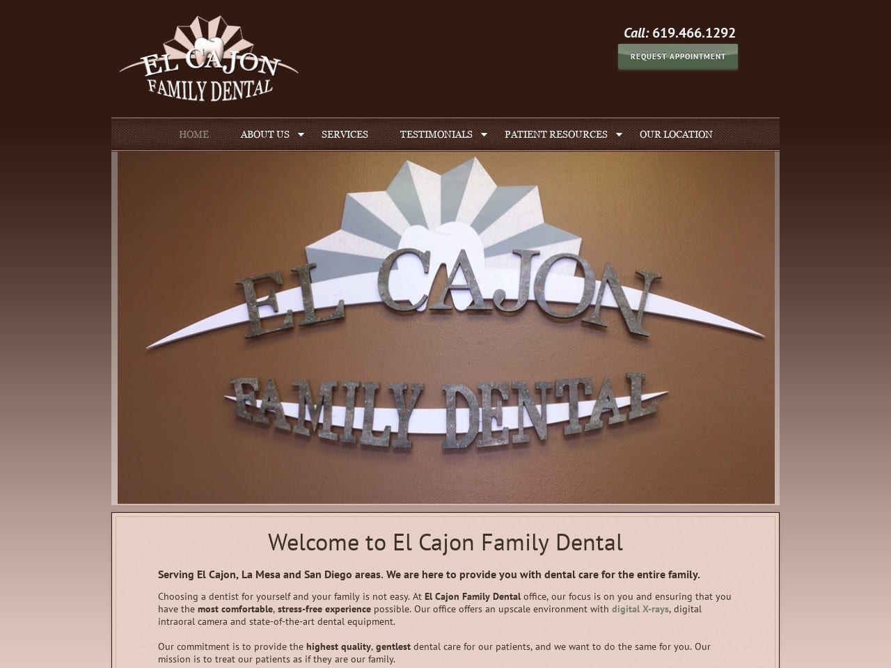 El Cajon Family Dentistry Mechael Shatha F DDS Website Screenshot from elcajonfamilydental.com