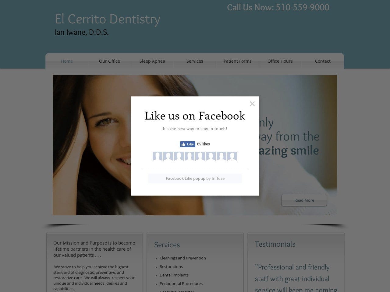 Francis Carrington Dds Dentist Website Screenshot from elcerritodentistry.com