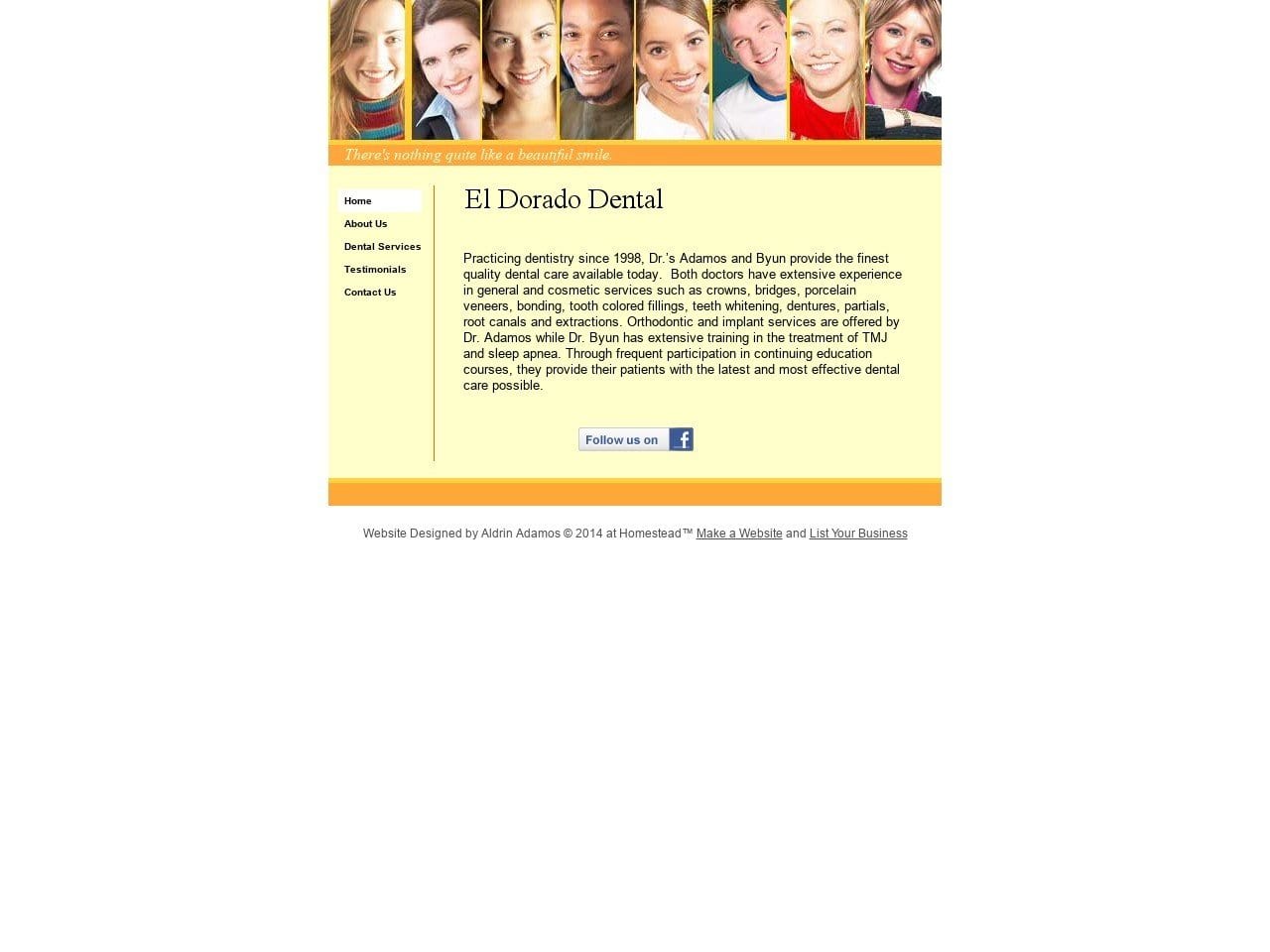 El Dorado Dental Website Screenshot from eldoradodental.net